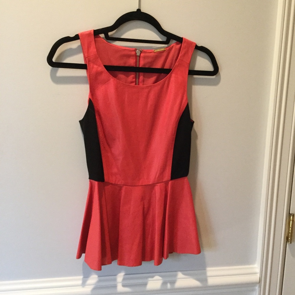 Rebecca Minkoff leather peplum top